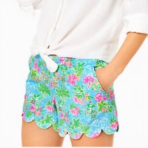Lilly Pulitzer Tropical Blue High Waist Shorts